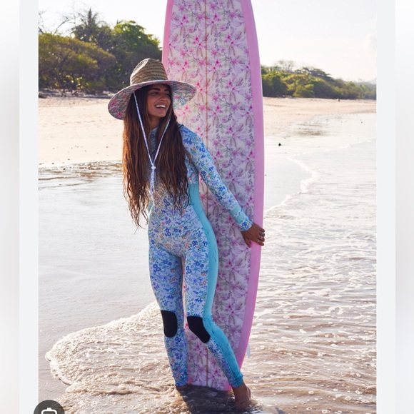 LoveShackFancy X Hurley Women's Blue Floral Full Wetsuit size XS - Picture 2 of 8